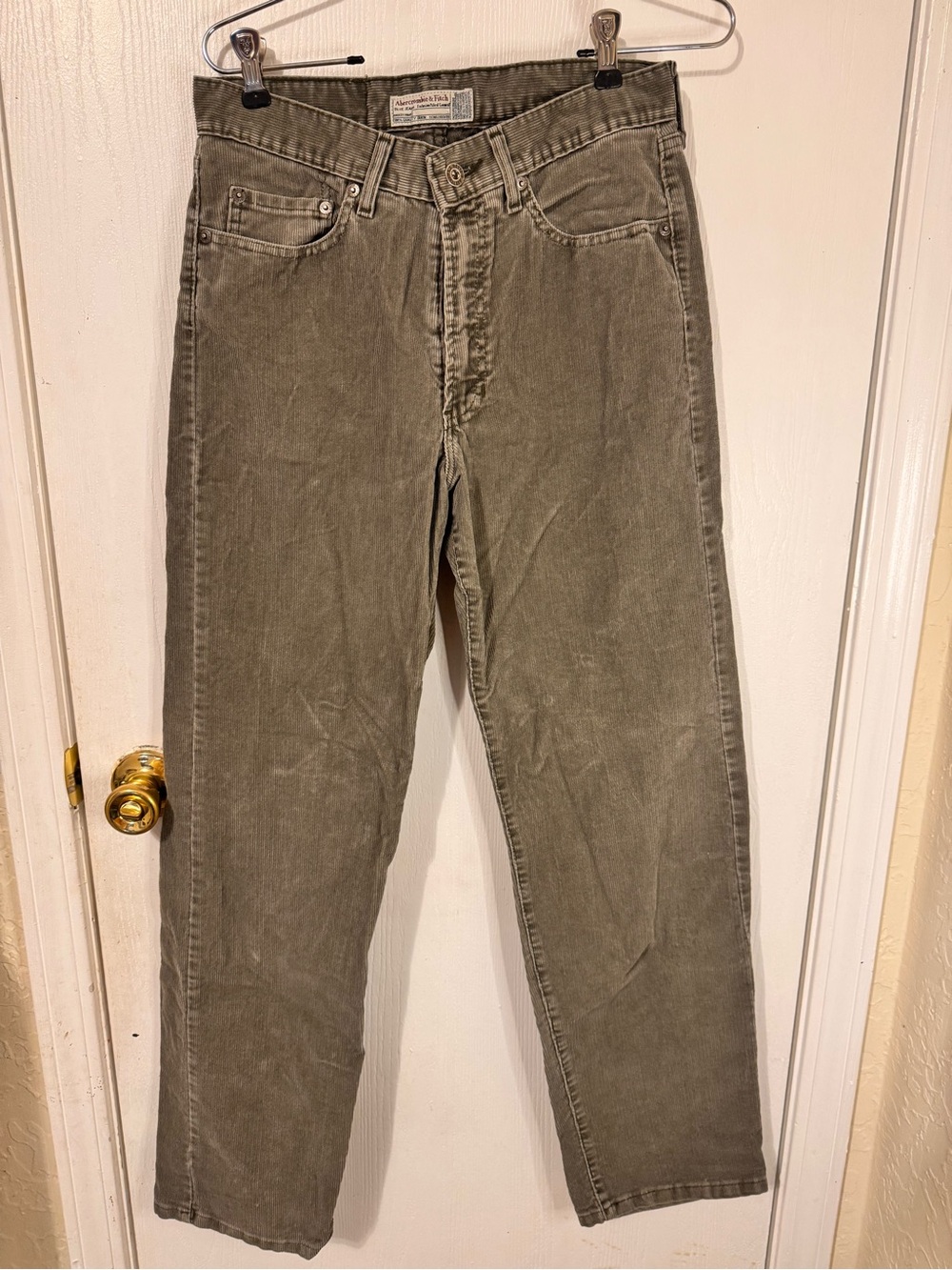 Abercrombie & Fitch Olive Green Corduroy Trousers